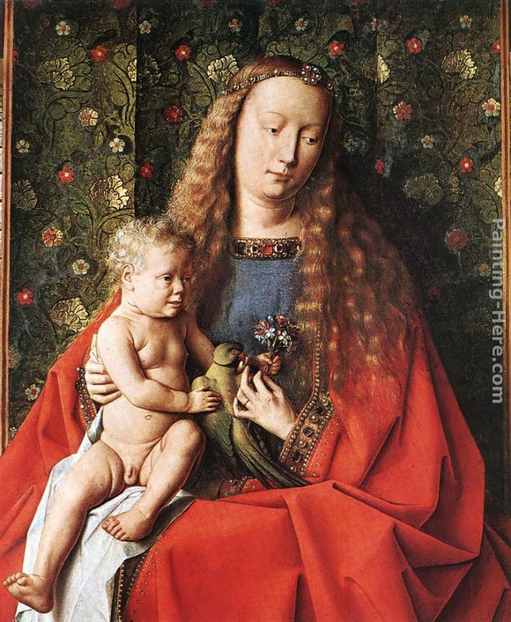 Jan van Eyck The Madonna with Canon van der Paele [detail 2]